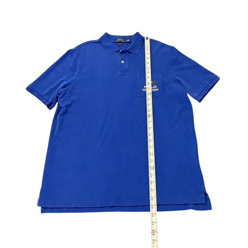 Polo Ralph Lauren Men's L Classic Fit P-15 Offshore Sailing Team Polo Shirt Blue